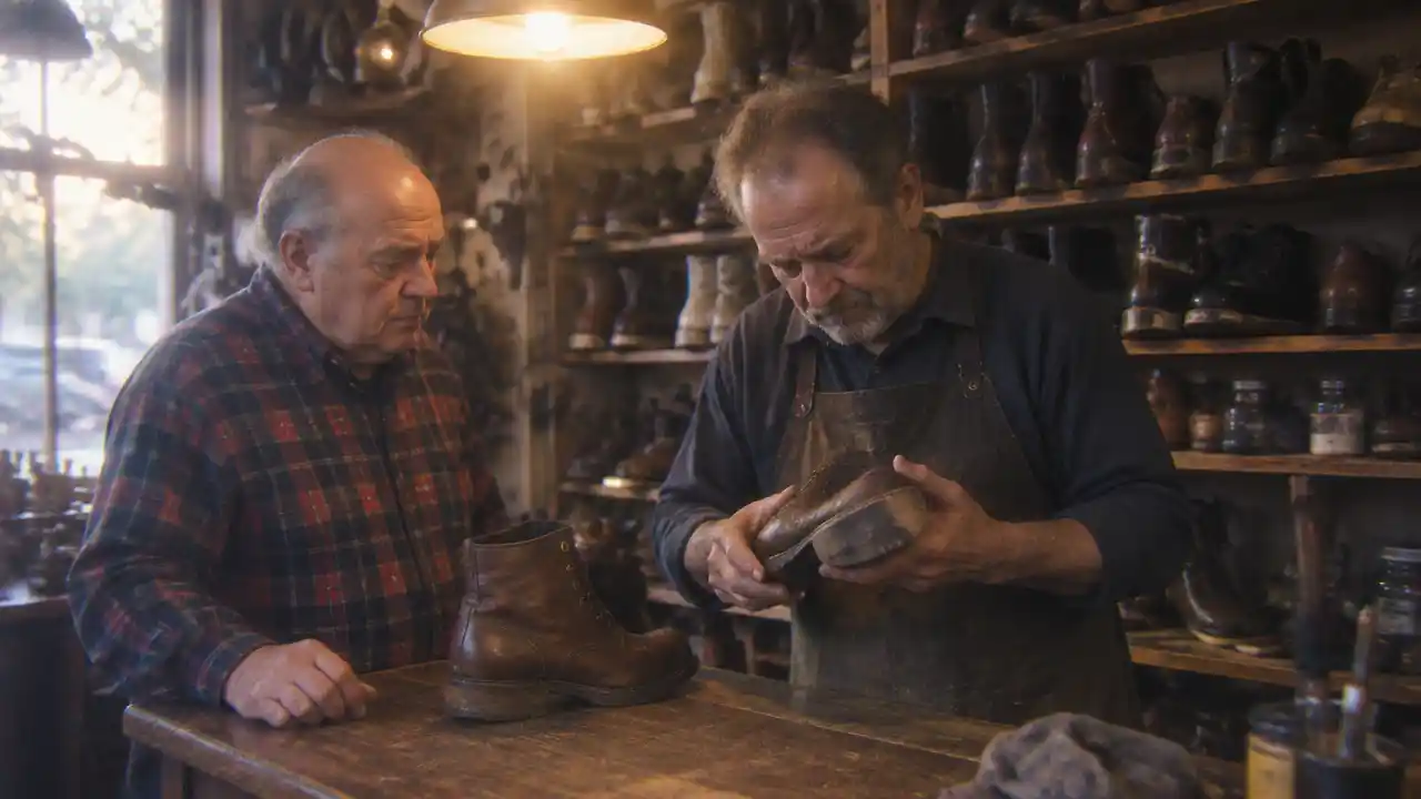 Lesson 556 Getting a Worn Heel Fixed at Shoe Repair