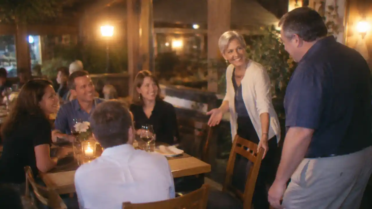 Lesson 859 Joining Their Group of Friends at a Table